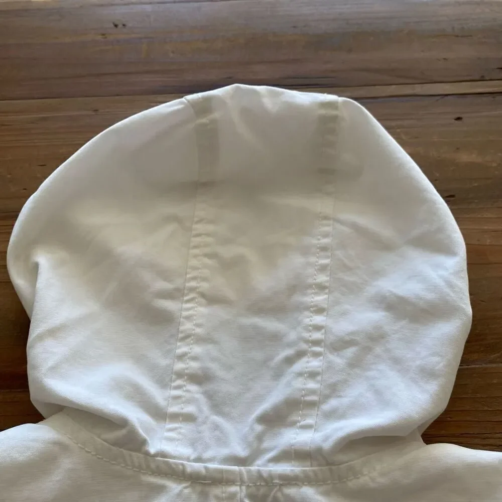 Gap Jacket White Flared Hooded Cotton Pea Coat Toddler Size 2 Year